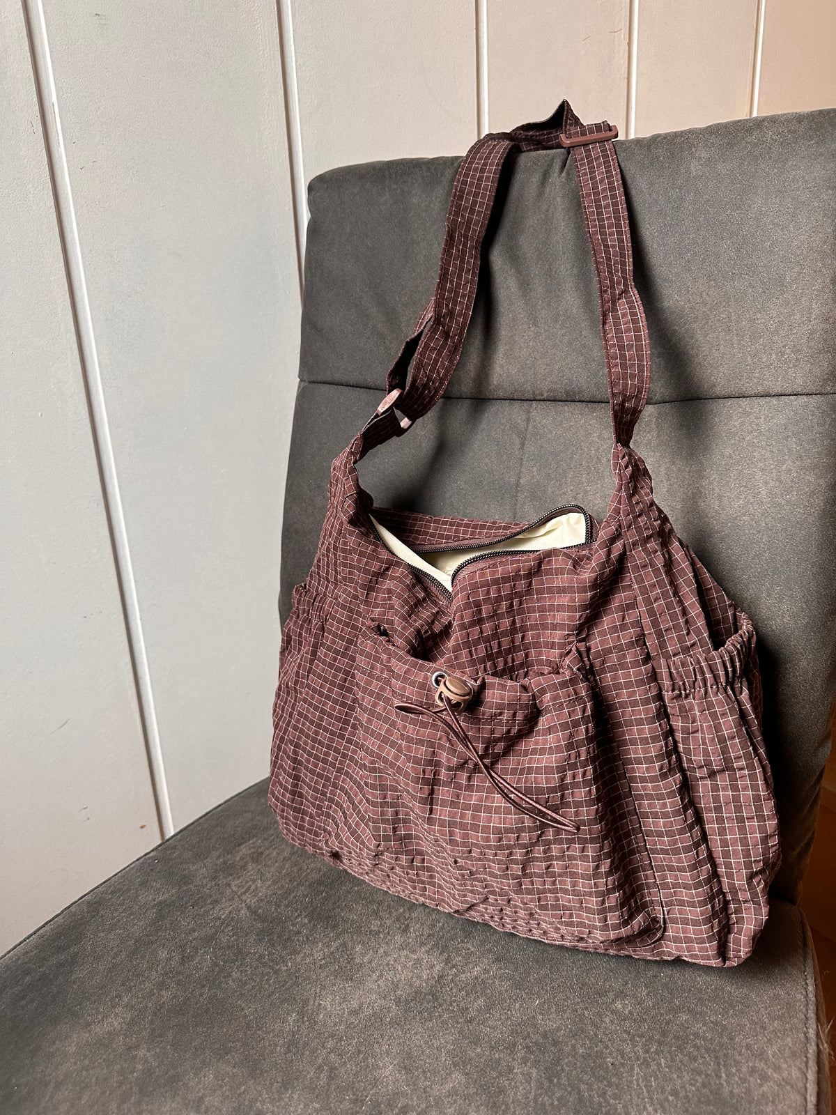 Sac bandoulière marron multi-poches - Pratique & tendance